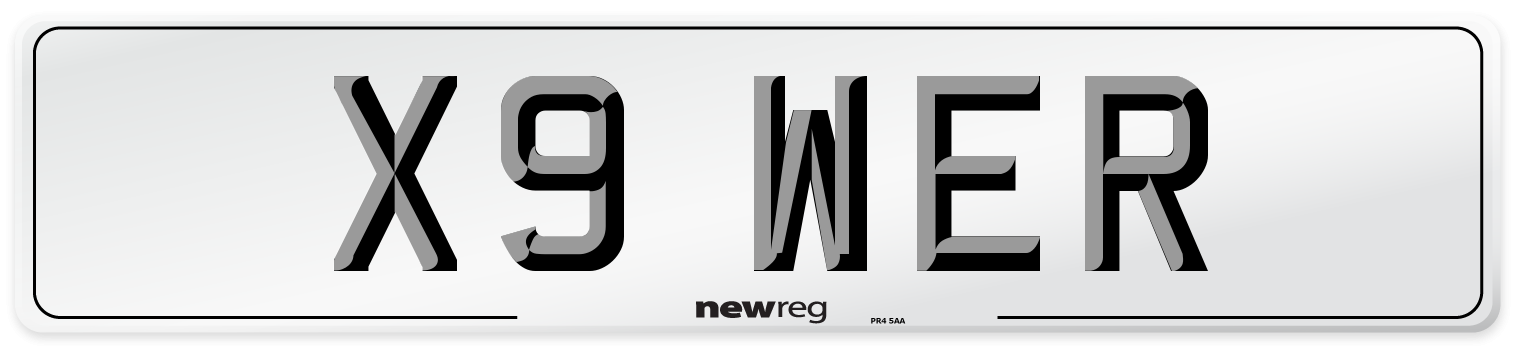 X9 WER Number Plate from New Reg